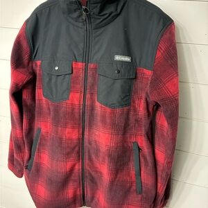 Columbia Men's Plaid Red and Black Jacket